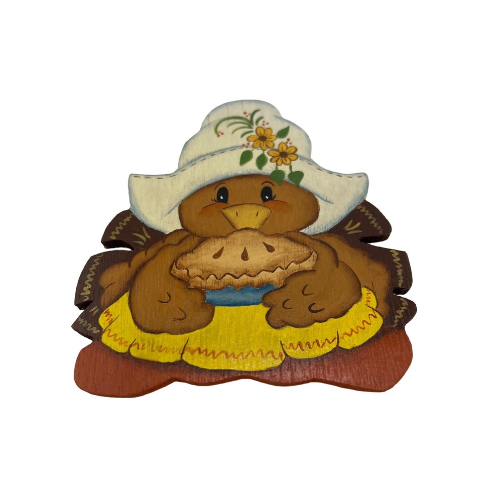 Wooden Thanksgiving‎ Fall Cutout Vintage Hand Painted Grandma Fall Turkey